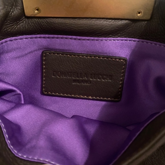 Vintage Donatella Lucchi Milan Brown Leather Purse with Gold Chain - Picture 8 of 8